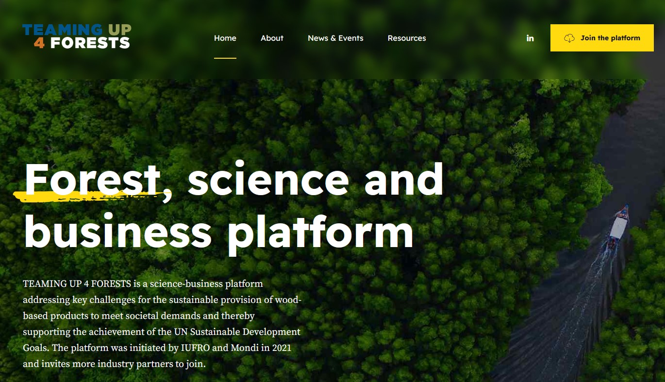 IUFRO Position Announcement: Partnership Manager for science-business platform TEAMING UP 4 FORESTS