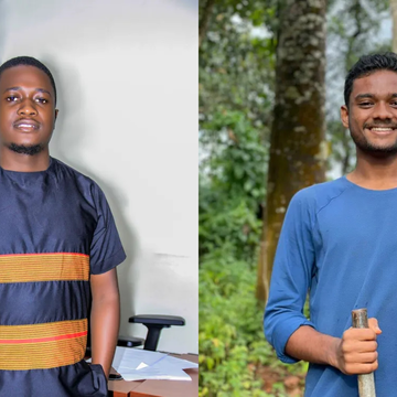 Young scientists Ngobi Joel (left) and Shaik Imran Hussain Choudhary who will be mentored by IUFRO scientists