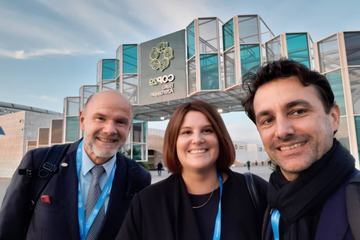 IUFRO delegation in Baku (from left): Alexander Buck, Carola Egger, Nelson Grima